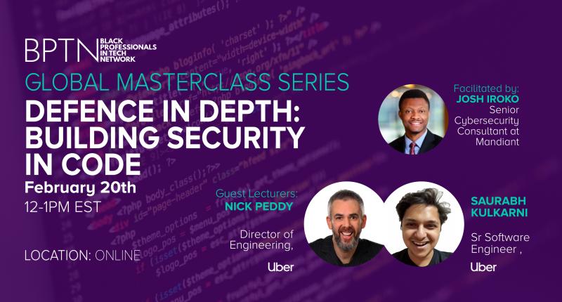 Black Professionals in Tech Masterclass speakers graphic - Artificial Intelligence & It's Impact - cropped